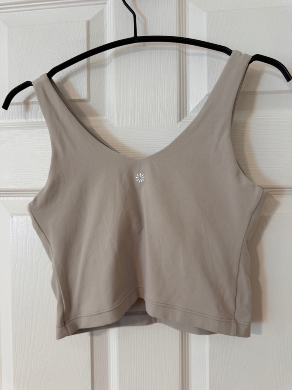 Athleta Neutral Beige Sleeveless Athletic Crop Activewear Tank - Picture 3 of 11
